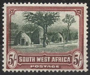 SG83E Sn:#118A 1931 5 Sh SOUTH-WEST AFRICA Herero House - Issues of S.W.A. MNH - Picture 1 of 2