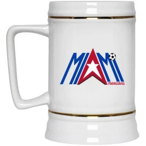 Miami Americans Beer Stein 22 oz. Ceramic | ASL Soccer Team - Picture 1 of 6