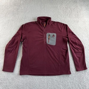 Eddie Bauer Sweater Mens Large Red First Ascent Fleece Pullover 1/2 Zip Outdoor - Picture 1 of 20