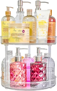Roninkier 2-Tier Clear Lazy-Susan Turntable – 11-Inch Pantry Spice-Rack Cabinet- - Picture 1 of 12