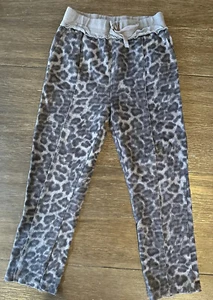 SPLENDID Gray Animal Print Cheetah Stretch Waist Pants Size 5-6 - Picture 1 of 11