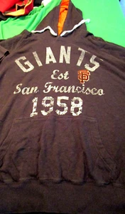 NWT SAN FRANCISCO Giants MLB Baseball 1958 HOODIE HOODED MENS SWEATSHIRT BLACK L - Picture 1 of 2