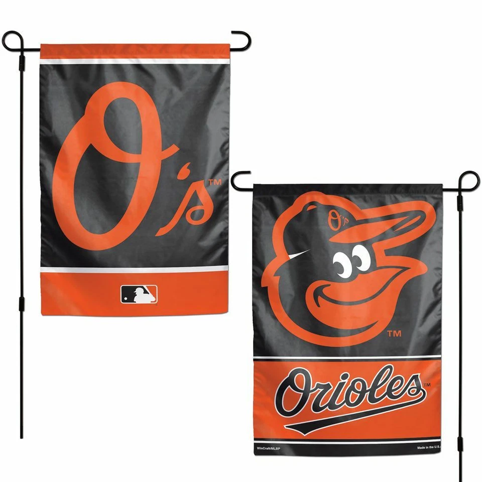 BALTIMORE ORIOLES 12"X18" 2-SIDED GARDEN FLAG NEW WINCRAFT 👀 - Image 1 of 1