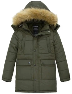 Chaqueta Parka Larga de Invierno para Niños Wantdo Forrada de Lana Abrigo Acolchado Capucha Extraíble - Imagen 1 de 33
