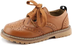MEMEDA KIDS Toddler Little Boy Dress Oxford Leather Shoebrown Size 23 T16-B - Picture 1 of 6