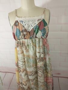 Vintage Dress Trivia by Charm of Hollywood Cottagecore Prarie Boho Cream XS 