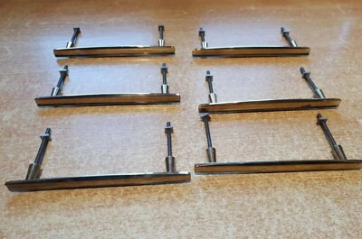 6 poignées design art déco long : 16 cm Hauteur : 1,6 cm bronze ou laiton.  - Photo 1/4