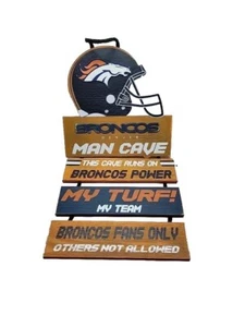 Denver Broncos Man Cave, Bar Wall Art NFL Wooden Sign - Picture 1 of 4