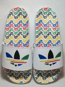 Herren Adidas Adilette Lite Slide Sandalen Trefoil Originals Bunt Weiß GY8076 - Bild 1 von 7