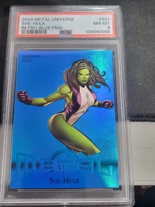 2024 Skybox Marvel Metal Universe Avengers Retro PMG Blue /50 She-Hulk - Picture 1 of 2