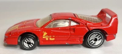 1988 Hot Wheels Red Ferrari F40 Die Cast Car Toy Mattel 1/64 ~GO - Image 1 of 4