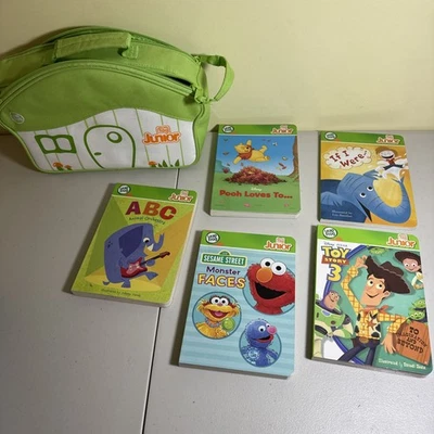 LeapFrog Tag Junior Lot 5 Books And Carrying Case Sesame Street, Pooh, Toy Story - Image 1 of 4