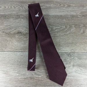 Burgundy Concorde Neck Tie Polyester Men's Alec Brook Vintage Airplane Aircraft - Picture 1 of 5