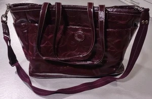 Coach XL Signature Stitched Tote Weekender Wickeltasche Lila - Bild 1 von 13