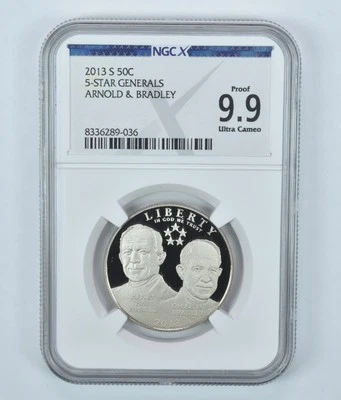 2013-S 5 Star Generals Commemorative Half Dollar Proof 9.9 UCAM NGC X NGCX - Image 1 of 4