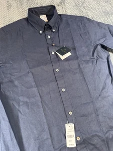 Camisa de lino irlandesa Brooks Brothers Baird McNutt para hombre mediana azul regente nueva con etiquetas - Imagen 1 de 13