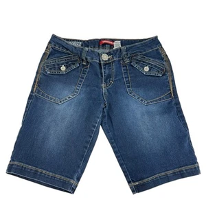 Union Bay Juniors 9 Bermuda Denim Jean Shorts Jorts Street Grunge Vtg Y2K 2000s - Picture 1 of 14