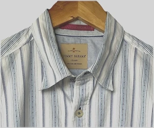Camisa Tommy Bahama Jeans Para Hombre Azul Blanco Mediana Algodón Abotonada Manga Larga - Imagen 1 de 6