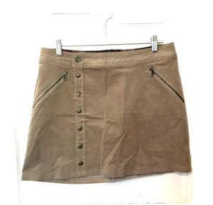 Kuhl Minirock Größe 8 braun Druckknopfleiste vorne A-Linie Baumwolle Pinwal Cord Taschen - Bild 1 von 5