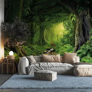 AMUGISH Nature Forest Wallpaper Wall Mural Tapestry Peel and Stick | Bathroom... - Picture 1 of 6