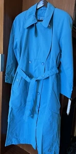 New Terry Lewis Classic Luxuries Trench Coat 1X Aqua Removable Liner - Picture 1 of 14