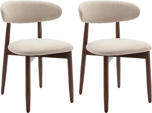 Dining Chairs Set of 2/4/6, Modern Fabric Kitchen Side Chairs with Foot Pegs - Picture 1 of 32