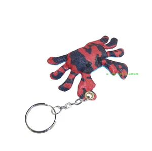 SANDTIER Schlüsselanhänger KRABBE 9 cm Gesamtlänge Rot - Dunkelblau NEU! - Picture 1 of 2