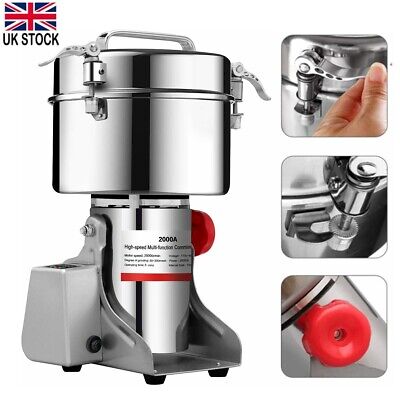 Electric Grain Grinder 2000g Stainless Steel Cereal Herb Spice Milling Machine • 119.99£