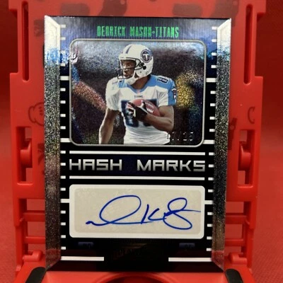 2022 Playbook Derrick Mason Green Hash Marks Auto 17/25 Titans - Image 1 of 3
