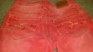 JUSTICE skinny light washed  red jeans denim size 12 SLIM  - Picture 1 of 2