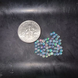 Natural Ethiopian Opal 2mm Flat Back Round Cabochon Loose Gemstone(s) - Picture 1 of 7
