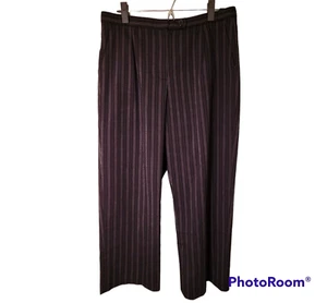 Covington Pants Womens Size 14PS 14P Petite Stretch High Rise Pinstriped Black - Picture 1 of 8