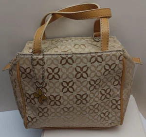 Relic By FOSSIL Purse Tan Brown Handbag /with Flower Charm Shoulder Hand Bag - Picture 1 of 11