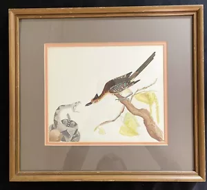 Original C. E. Rowell Painting Roadrunner And Rattlesnake Dated 1967 - Picture 1 of 7