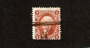 1862-71 Revenue First Issue Wash. 1c Red PROPRIETARY Sc#R3c Pen Cancel - Picture 1 of 1