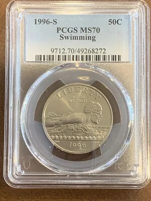 1996 S-Olympic Comm.- Swimming- PCGS- MS70- 127/0- Highly Collective - Image 1 of 3