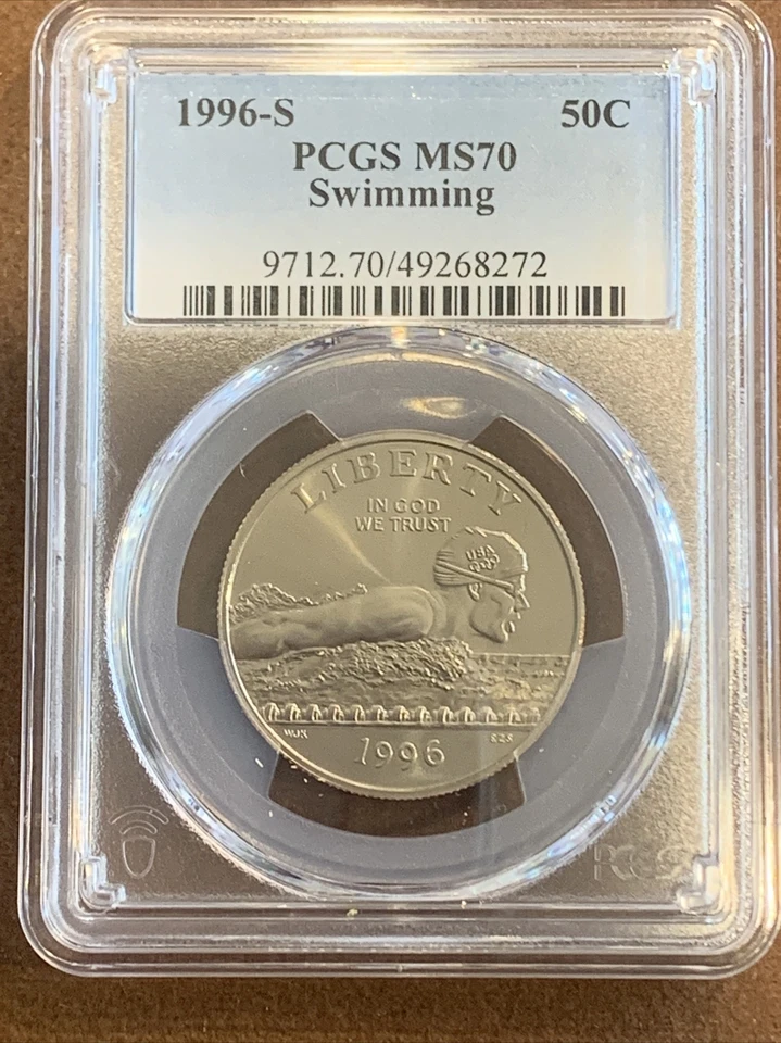 1996 S-Olympic Comm.- Swimming- PCGS- MS70- 127/0- Highly Collective - Image 1 of 3