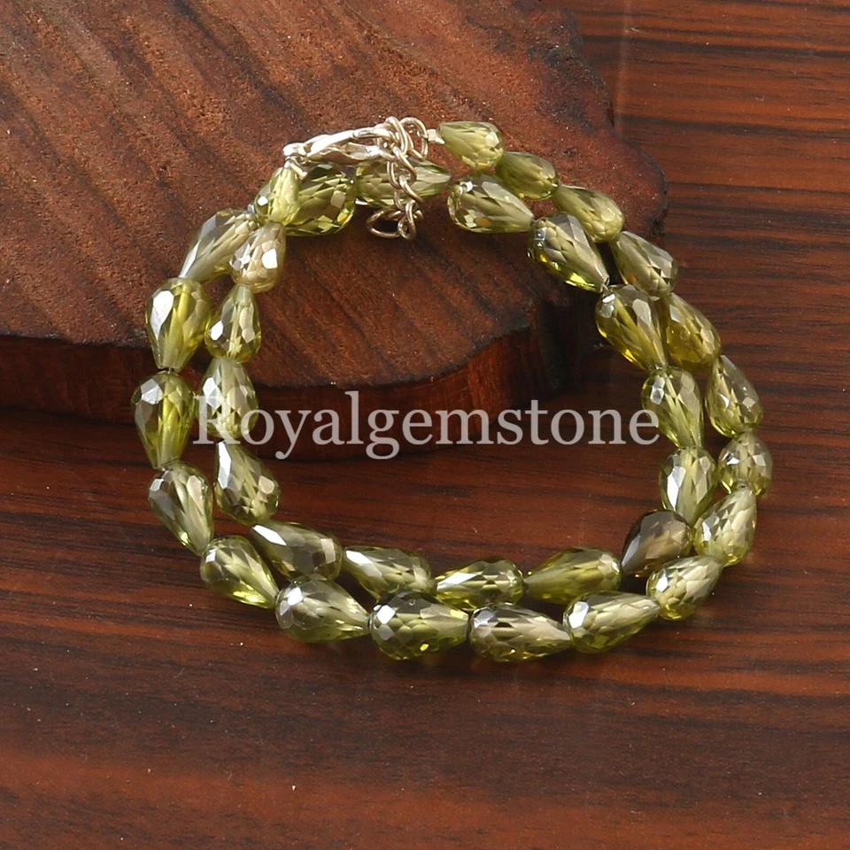 AAA Peridot Faceted Teardrop Beads, peridot faceted beads, Natural peridot Drops - Image 1 of 4