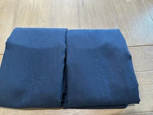 Pottery Barn Classic Belgian Flax Linen Drape 2 panels 50x84" midnight blue - Picture 1 of 2