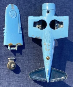 Hubley Kiddie Toy Metal Silver WWII Aircraft Fighter Plane Part Lot FREE Ship - Picture 1 of 16