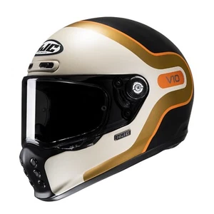 HJC V10 ECE 22.06 Pinlock Fiberglass Full Face Motorcycle Helmet - Gold Orange - Picture 1 of 3