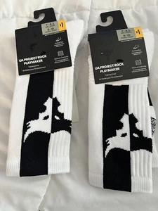 Under Armour Project Rock Playmaker 1362703 white/black socks M7-8.5 W6-10 AA - Picture 1 of 5