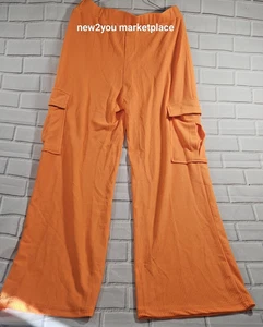 Cargohose Damen XL rostorange gerippt weites Bein mit Taschen XL - Bild 1 von 9