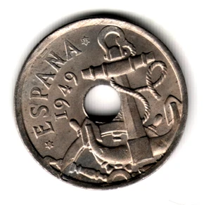 ESPAÑA 50 Centimos 1949 *19* *56* S/C Franco emisión del año 1956 - Picture 1 of 2