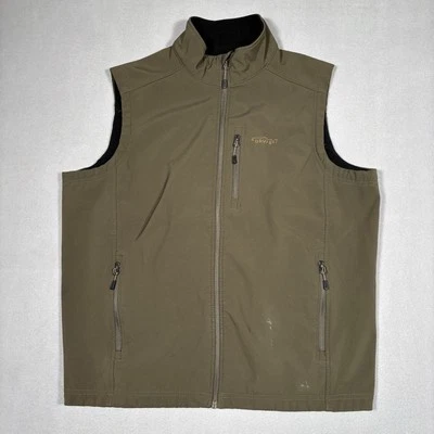Orvis Tech Softshell Fleece Lined Vest Men’s Large Green Zip Pockets Style 19BJ - Image 1 of 4