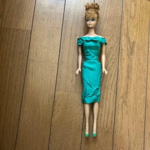 Vestido Barbie vintage años 60 por Mattel turquesa con hombros descubiertos con etiqueta - Japón - Imagen 1 de 5