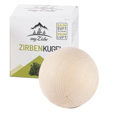 MYZIRBE Sfera di pino cembro di Salisburgo 7 cm in legno di pino adatta per varie caraffe di vetro