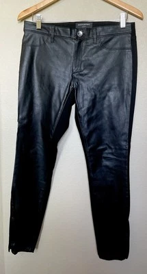 Banana Republic Pants Size 4 Sloan Fit Faux Leather Stretch Slim, Zip Ankle - Image 1 of 4