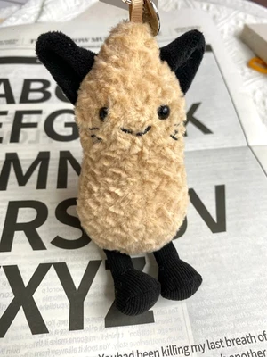 NWT Jellycat Amuseables Peanut Cat Outfit Bag Charm Keychain Plush CUTE - Image 1 of 4