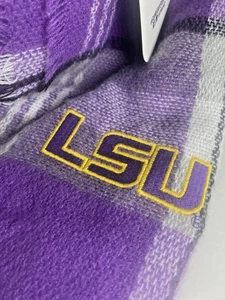 LSU Schal Tiger Louisiana Plaid Decke lila Heckklappe Halstuch 2,5’x6’ Neu mit Etikett - Bild 1 von 5